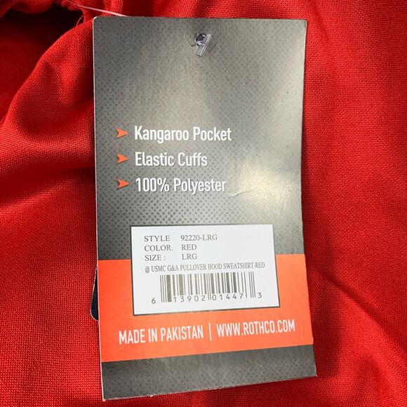 Rothco Red US Flag USMC Eagle Globe Anchor Concealed Carry Hoodie Men's Large - Picture 5 of 9